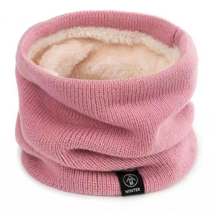 Autumn and winter solid color scarves for men and women riding windproof, piled and thickened warm wool pullover scarves are versatile