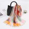New Georgie Yarn Splicing Color Plaid Silk Scarf Women, Spring and Summer High-quality Chiffon Festive Gifts