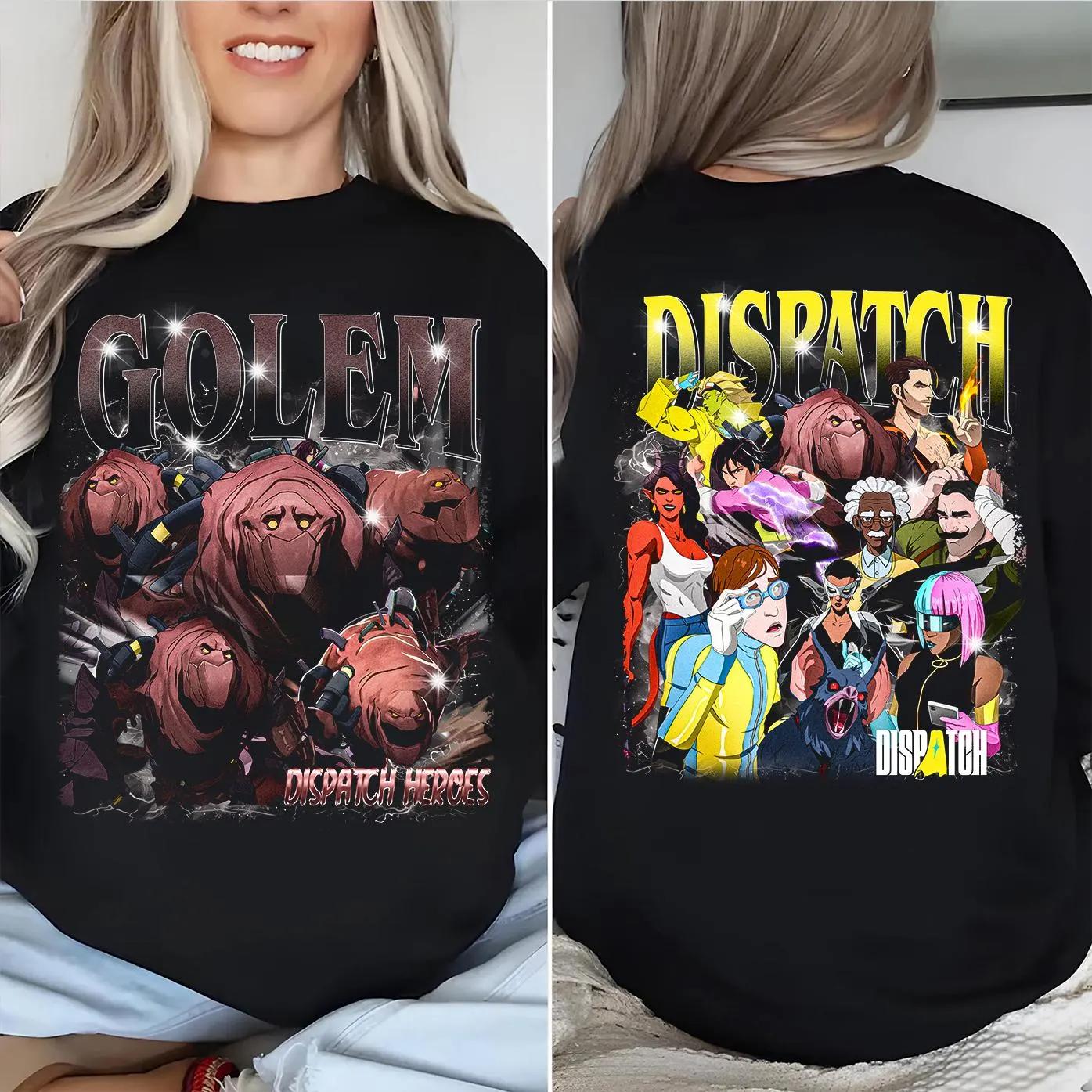 Limited Edition Golem Dispatch 90s Pirated Tshirt Retro Golem Dispatch Doublesided Printed Tshirt Dispatch Game Hero Tshirt S
