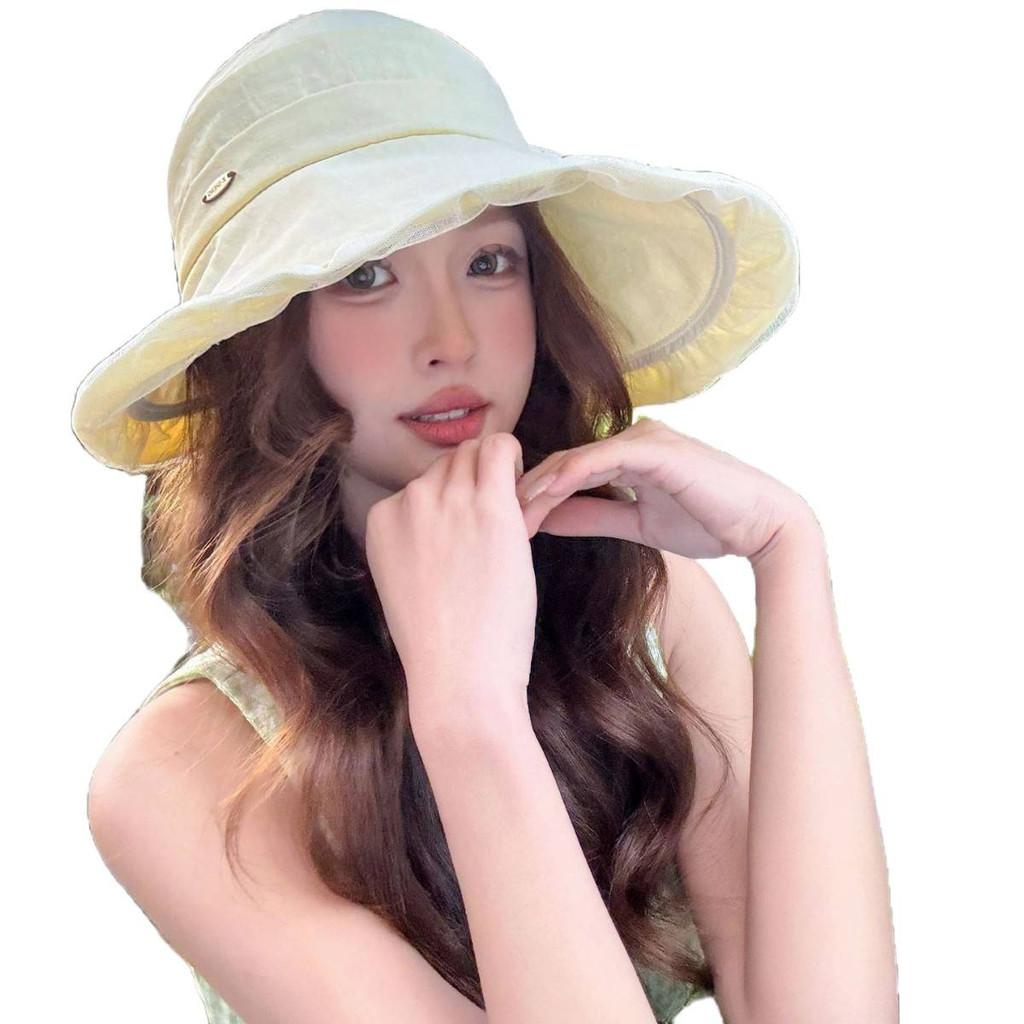 Fashionable Double Layer Mesh Sun Hat With Wide Brim For Women Sunblocking Accessory