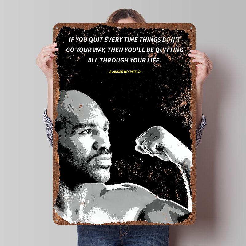 Evander Holyfield Boxer Metal Posters Custom Vintage Metal Signs Wall Art Tin Plaque for Man Cave Home Deco Bedroom Decoration