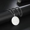 LIKGREAT Pánský náhrdelník z nerezové oceli Kolo štěstí Ochranný pečetní AGLA Šalamoun Kabala Amulet Přívěsek Talisman Šperky