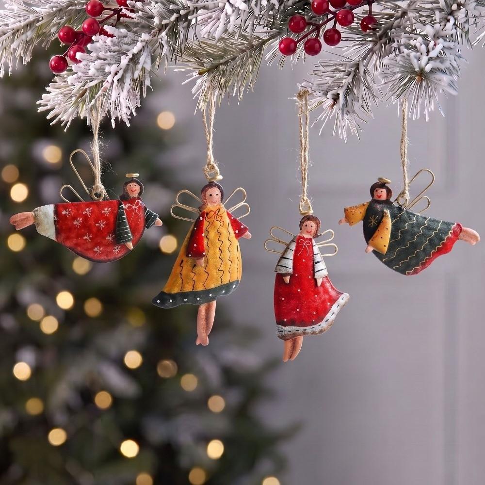 Creative Christmas Angel Girl Pendant Iron Art Angel Hanging Pendants Home Decor