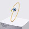 Vnox Gold Plated Thin Lines Cuff Bracelet, Türkiye  Lucky Blue Eye, Adjustable Wrist Bangle Jewelry Gifts
