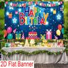 2D flat banner, 1 piece, birthday happy background decoration bannerXY