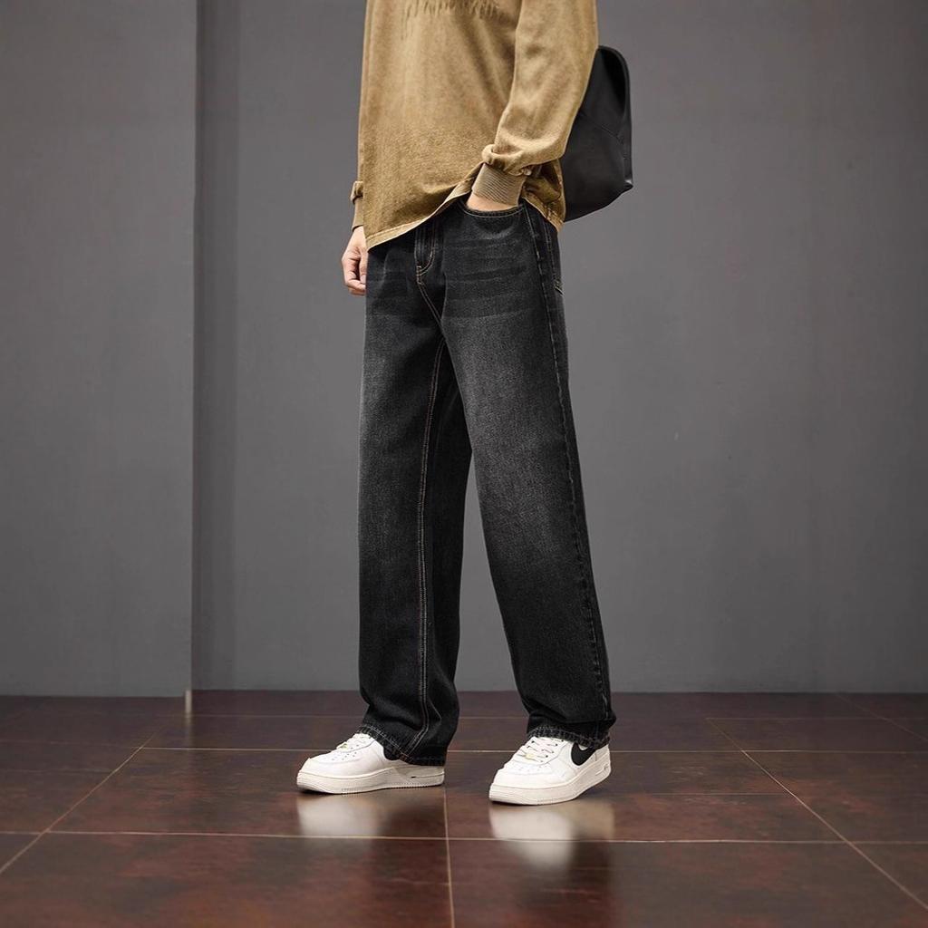 American Retro Straight Jeans Men's Autumn New Loose Wide-leg Trousers Casual Men's Trousers