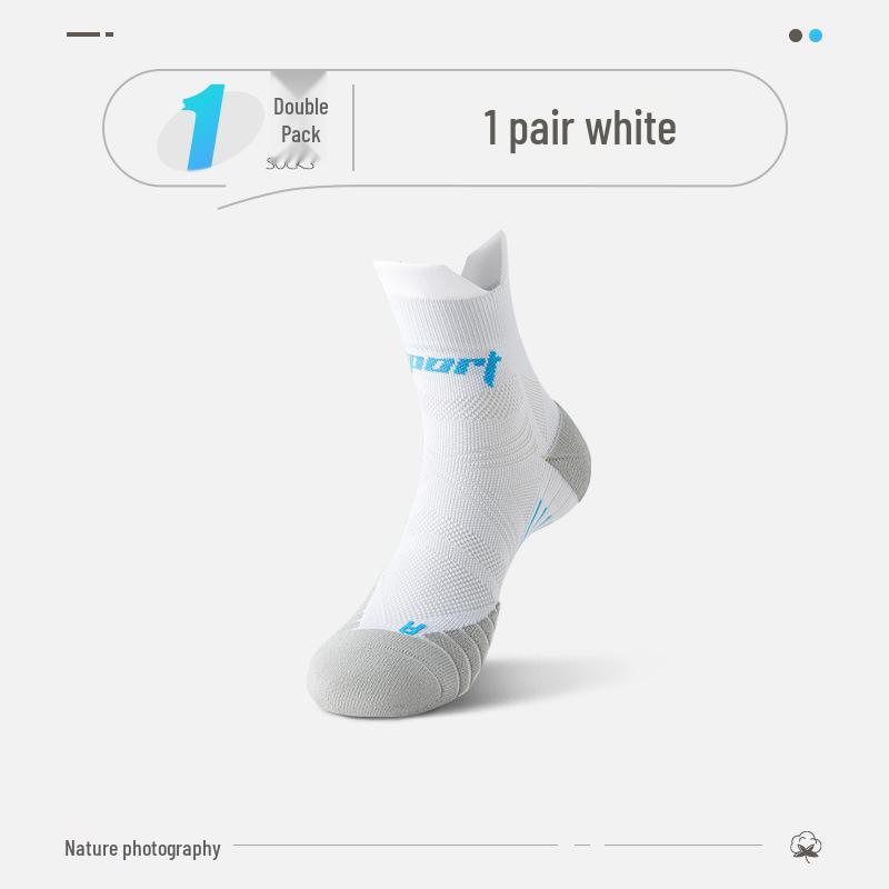 Men's Plus Size Mid-Calf Breathable Sports Socks for Spring/Autumn - Ideal for Basketball, Running, and Marathon