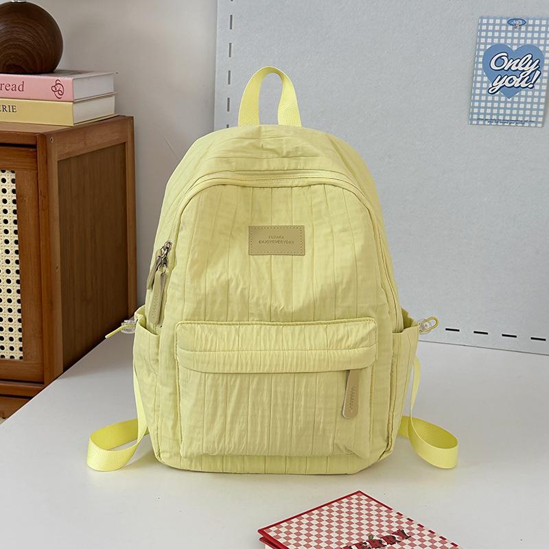 Schoolbag Korean School Bag Junior High School Girls Large Capacity Solid Color Lightweight Primary School Backpack High Value Versatile Backpack