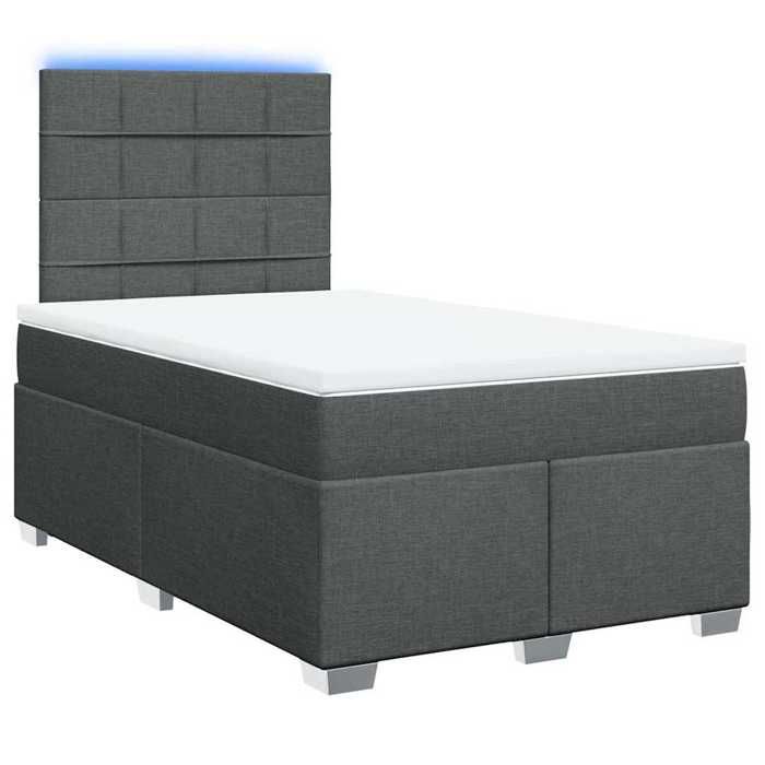 Exclusive House - Bed Slat Base with Mattress Dark Grey 120x200cm Fabric