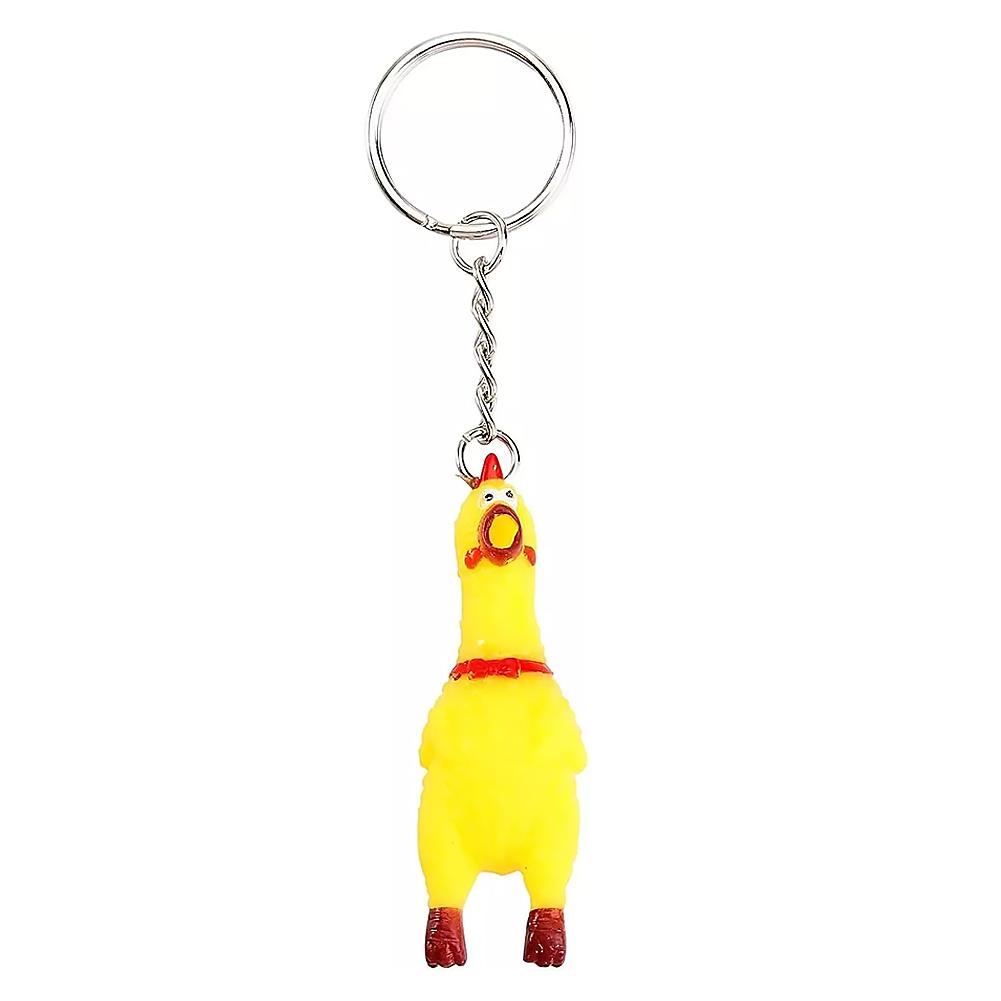 Scream Chicken Voice Chicken Keychain Mini Rubber Squeeze Screaming Chick 1-5PCS Yellow Shrilling Screaming Chicken Keychain