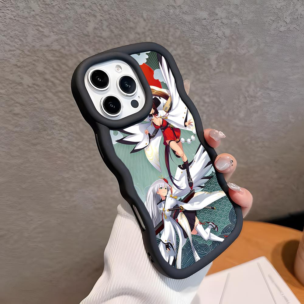 

Azur Lane Shoukaku Phone Case for iPhone 17 16 15 14 13 12 11 Air Pro Max Plus Black Soft TPU Wavy Edge Cover iPhone 16 Pro Max