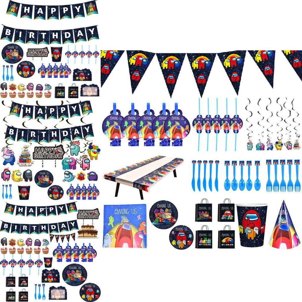 Fête Thème Anniversaire Fournitures Décoration Enfants Assiette Nappe Bannière