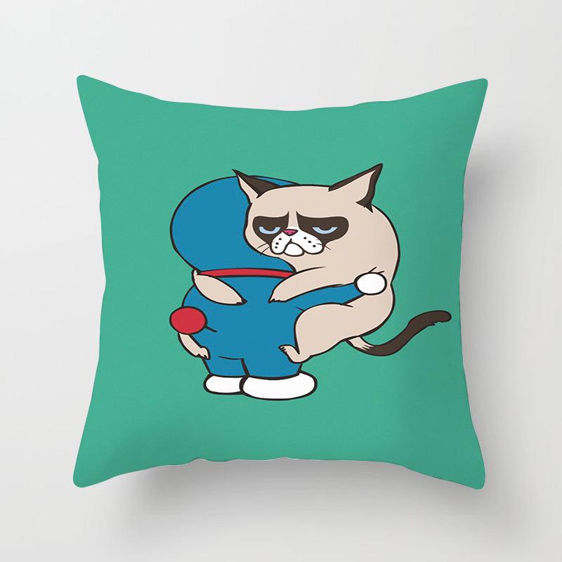 Animal Cushion Pillowcase Cartoon Couple Dog Office Pillowcase Car Cushion Waist Pillow