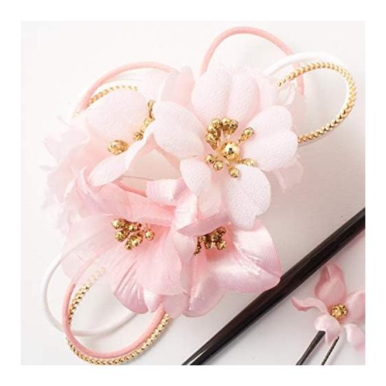 Kamakura Koge Traditional Japanese Hair Accessory Set - 5 Piece Carnation Flower Hair Clips, Kanzashi, and U-Pins