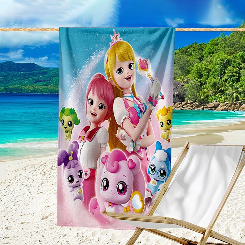 1pc Catch Teenieping Magic Sweethear Beach Towel, Beach and Seaside Swimming Pool Equipment, Fashion Pattern, Rectangular, Travel Essentials