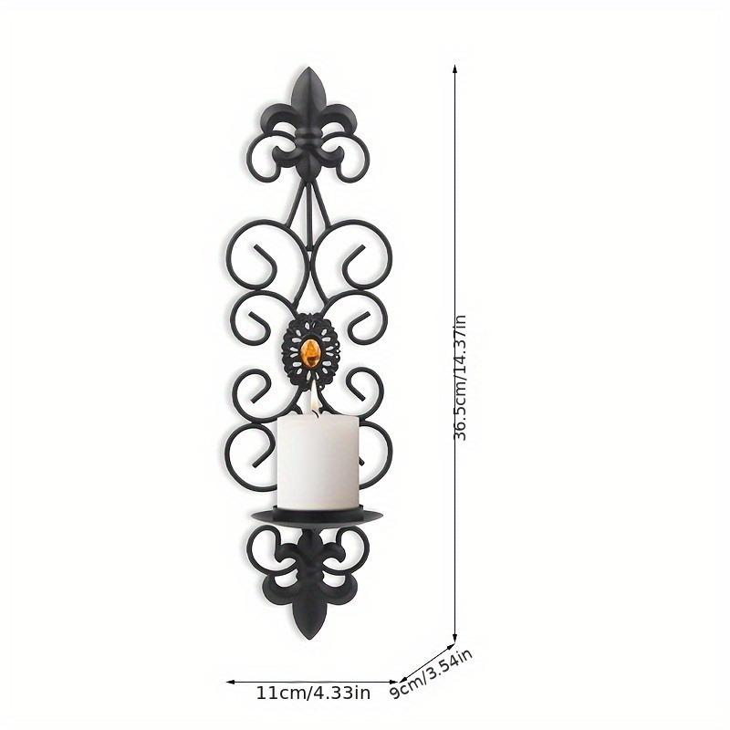 1PC Wrought Iron Candle Holder Vintage Metal Diamond Wall Mounted Candlestick for Home Wedding Romantic Dinner Decoration