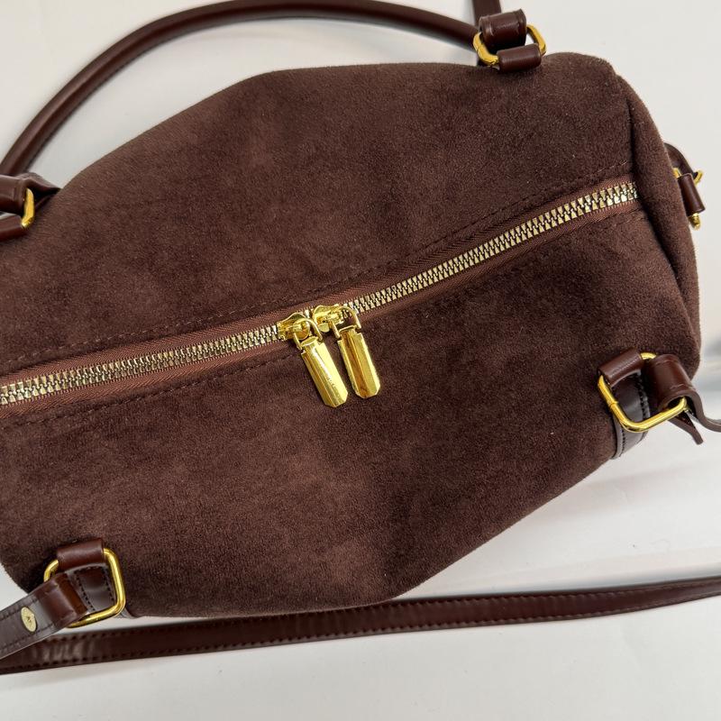 Retro Frosted Boston Women's Large Capacity Tote: Autumn/Winter Shoulder & Crossbody Bowling Bag