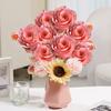 Artificial Roses Realistic Fake Plants Artificial Flowers Silk Bouquet Vintage Rose Artificial Flower Home Wedding Decoration
