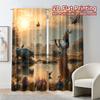 Set Of 2 Flat Printing Curtains Without Rod River Harmony Popular Creative Polyester All Seasons Curtain Made