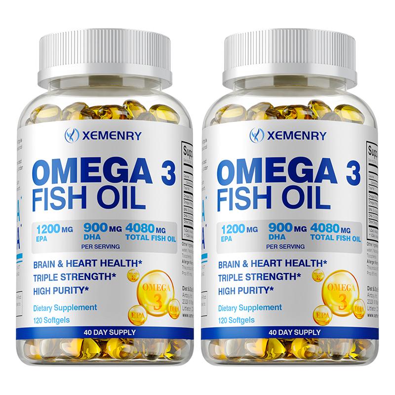 High-purity Omega-3 Fish Oil Capsules, Dietary Supplement, All-natural, Suitable for Both Men and Women.