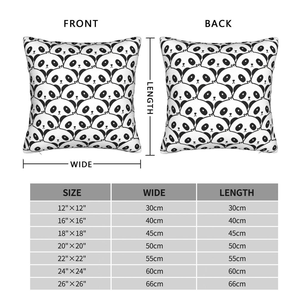 Panda Animal Pillowcase Polyester Cushion Cover Decor Pillow Case Cover Home Square 40X40Cm