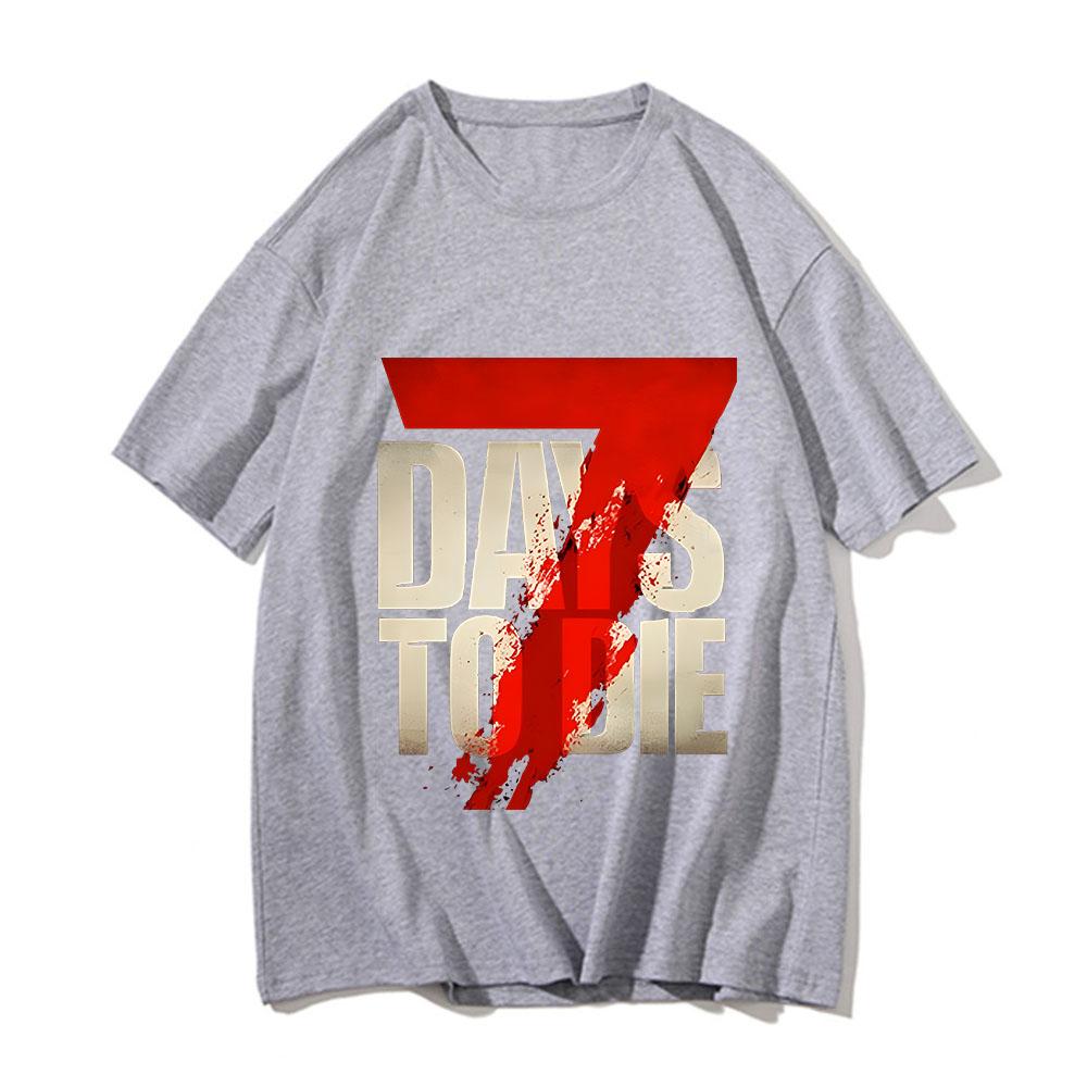 

7 Days To Die Hot Game Mens Short Sleeve Fashion Brand Trend White Clothing Tees Woman Customized Clothes Summer Unisex Tops 4XL