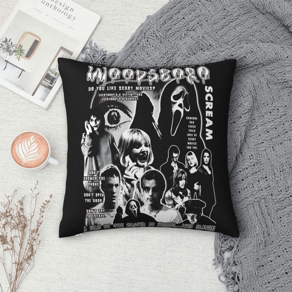 Home Decor Screams Ghostfaces Horror Movie Pillowcase Accessories Pillow Covers Square Multiple Sizes
