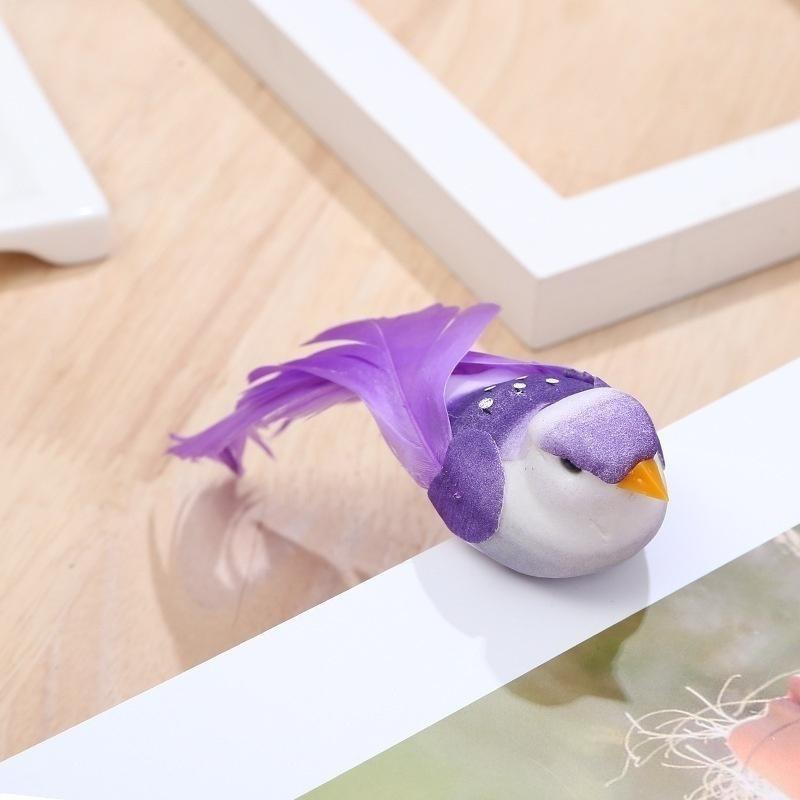12pcs/box Simulation Artificial Bird Gardening Home Bird Ornament Decoration