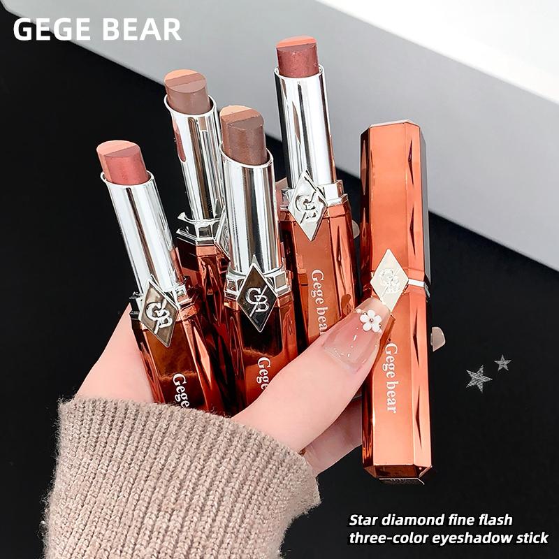 Three Color Eyeshadow Stick Matte Pearl Glitter Long Lasting Waterproof Twist Up Portable Travel Friendly Daily Eye Makeup