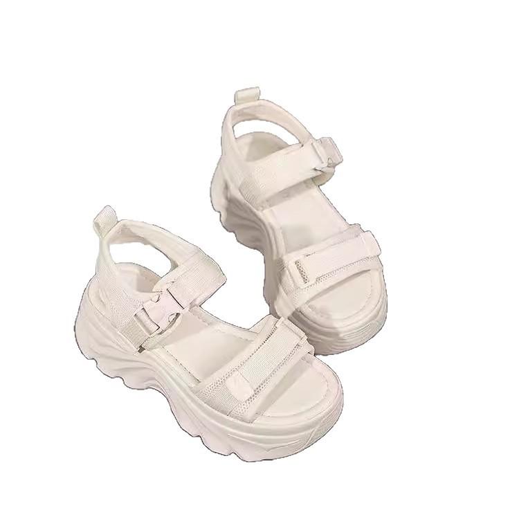 Sports sandals women's small shoes 2025 new wedge heel shoes platform muffin shoes summer women's shoes beach heightening shoes