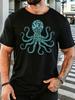 Word Art Octopus Sea Dive Text Graphic Unisexs Front Print T Shirt Ocean Creature Tee Casual Short Sleeve Top Sea Diving Lover Gift
