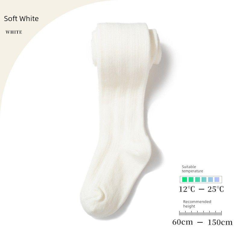 Children's Leggings Spring and Autumn Style Pure Cotton Tights Baby White Outerwear Leggings Thickened Girls' Pantyhose Trendy