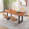 Set of 4 Dining Chairs, Modern, Simple Leisure Chair with Four Metal Support Legs, Rattan Leisure Chair, Living Room and Bedroom Chair, Brown