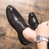 Luxury Men Brogue Shoes High Quality Lace-Up Dress Shoes for Men All Match Oxford Shoe Fashion Point Toe Men Party Wedding Shoes