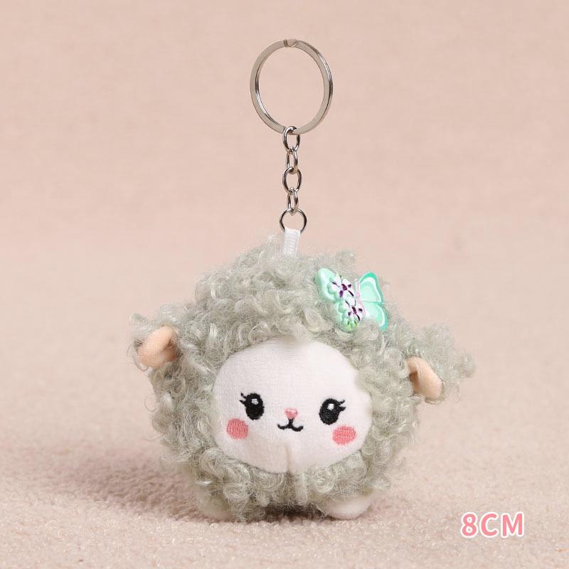 Soft Plush Sheep Keychain Lovely Appearance 3D Mini Animal Key Ring Holder Cute Bag Charm Car Pendant for Stocking Stuffers