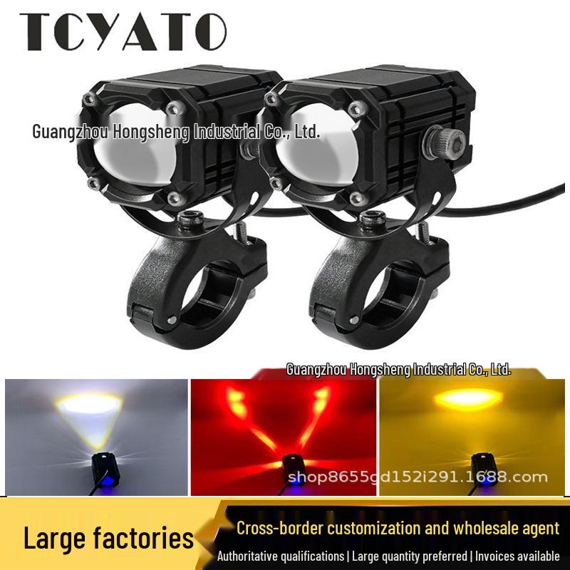 

Мотоциклетная светодиодная фара «Демонический глаз»: Четырехцветная вспышка, Супер яркий, Водонепроницаемый налобный фонарь с режимом Mod.