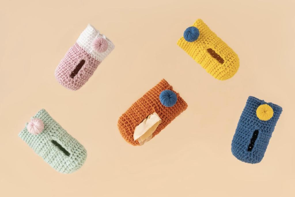 Fluffy Tofu Handmade Pet Poop Garbage Bag Storage Case Made In Cute Color Poop Bag Portable for Walking Leash and Toy Pet Small Medium Large Dog