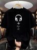 Men's Trendy T Shirts Graphic Print Headphones Sound Wave Music Is Life Stretchy Fabric Daily Commute Style Lightweight Summer
