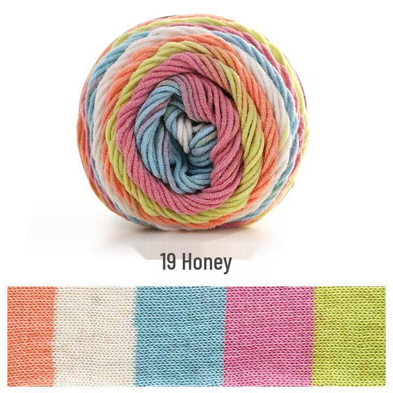 Filato di Cotone Pettinato Gradiente Arcobaleno a 5 Fili Ruyi Bird per Maglioni e Cappelli all'Uncinetto