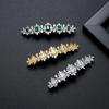 SLBRIDAL Luxury Trendy Prong Setting Cubic Zircon Women Hair Clip Barrettes Girls Bobby Pins Hairgrips Jewelry Hair Accessories