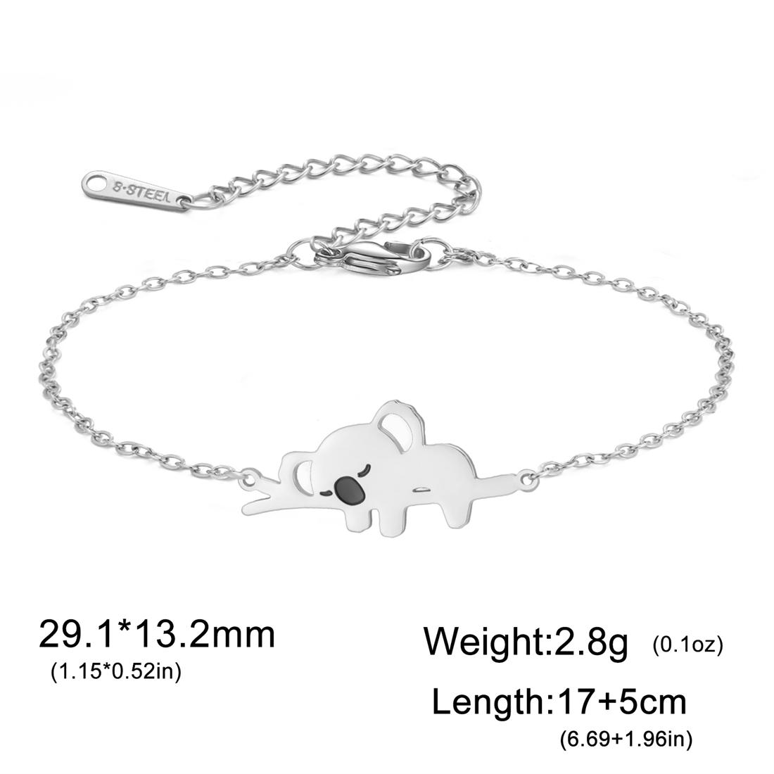 

Cute Koala Bracelet for Women Girl Fashion Animal Bracelets Stainless Steel Jewelry Party Gift Wholesale Waterproof