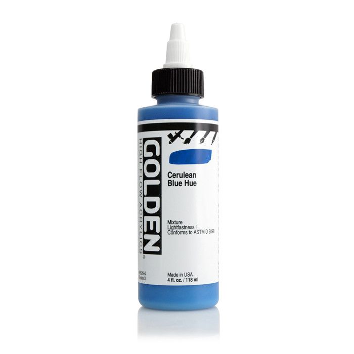 Peinture Acrylique - GOLDEN - High Flow - 119ml - Couleur Cerulean Blue Hue - Mixte