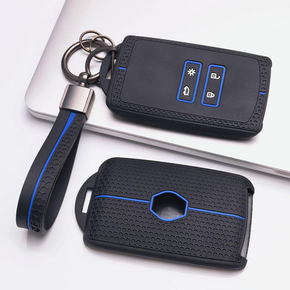 Key Cover for Renault Koleos Kadjar Arkana Clio Megane Captur Zoe Scenic with Keychain Anti-Scratch Guard Shockproof Protection Soft Grip Texture