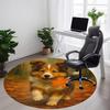 1PC Autumn Pup Office Round Area Rug,  Mat Suitable ForOffice, Under Office Chairs Bedroom Living Room Home Decor, Room Deco