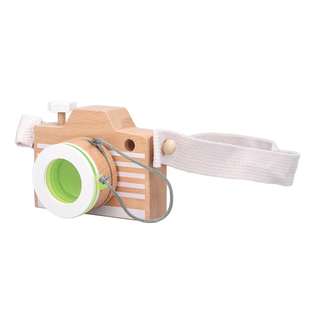 Wooden Camera Toy Educational Portable Innovative Basswood Kaleidoscope Camera for Children Toddlers