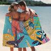 Ocean Design with Palm Leaves & Flowers Towel Quick Drying Beach Towels Are Suitable For Swimming Pools Camping Yoga And The Gym