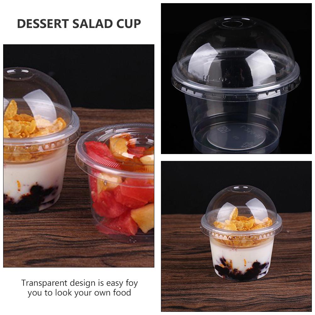 20 Pcs Parfait Cups with Lid Lids Disposable Dessert Yogurt Containers Thickened Storage