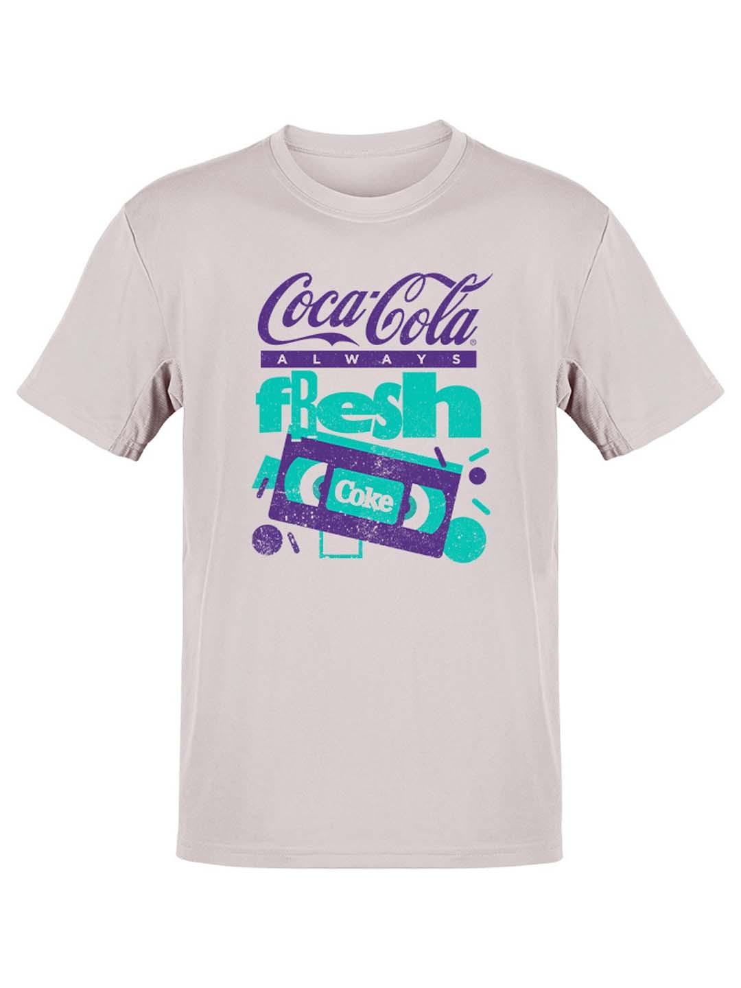 Officially Licensed Coca-Cola Fresh Coke Retro VHS 90s Vintage Mens T-shirt XXXXL