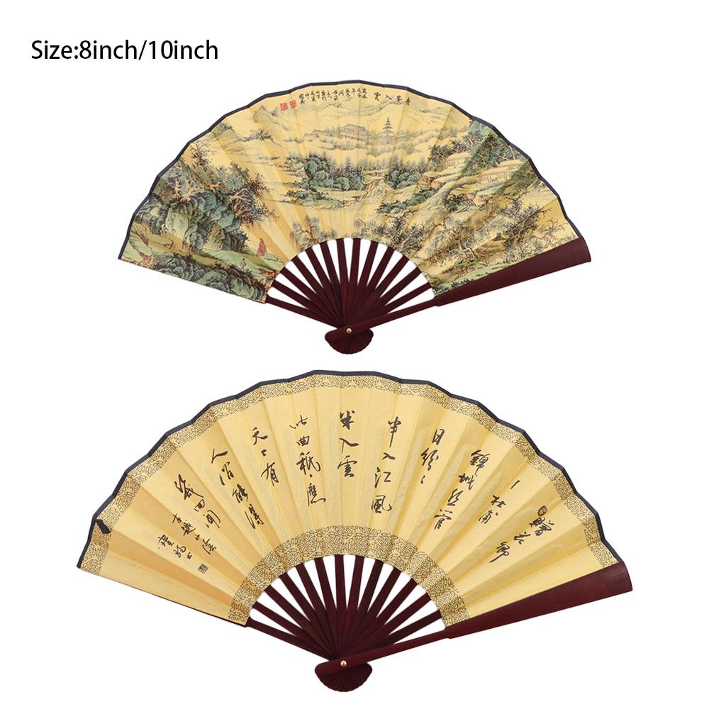 Traditional Ancient Fan Chinese Painting Chinese Style Fan Retro Folding Silk Fan Gift