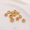 14K Gold Filled Wrinkled Striped Saucer Beads: Flat, Abacus, Pumpkin Shapes for DIY Jewelry Spacer Accessories.